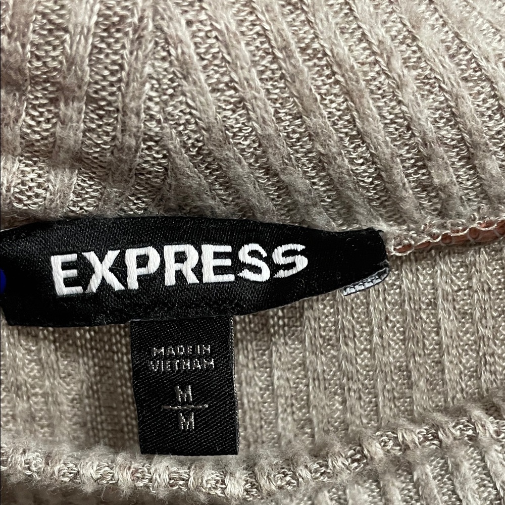 Express Light Tan Ribbed Sweater - Picture 2 of 4
